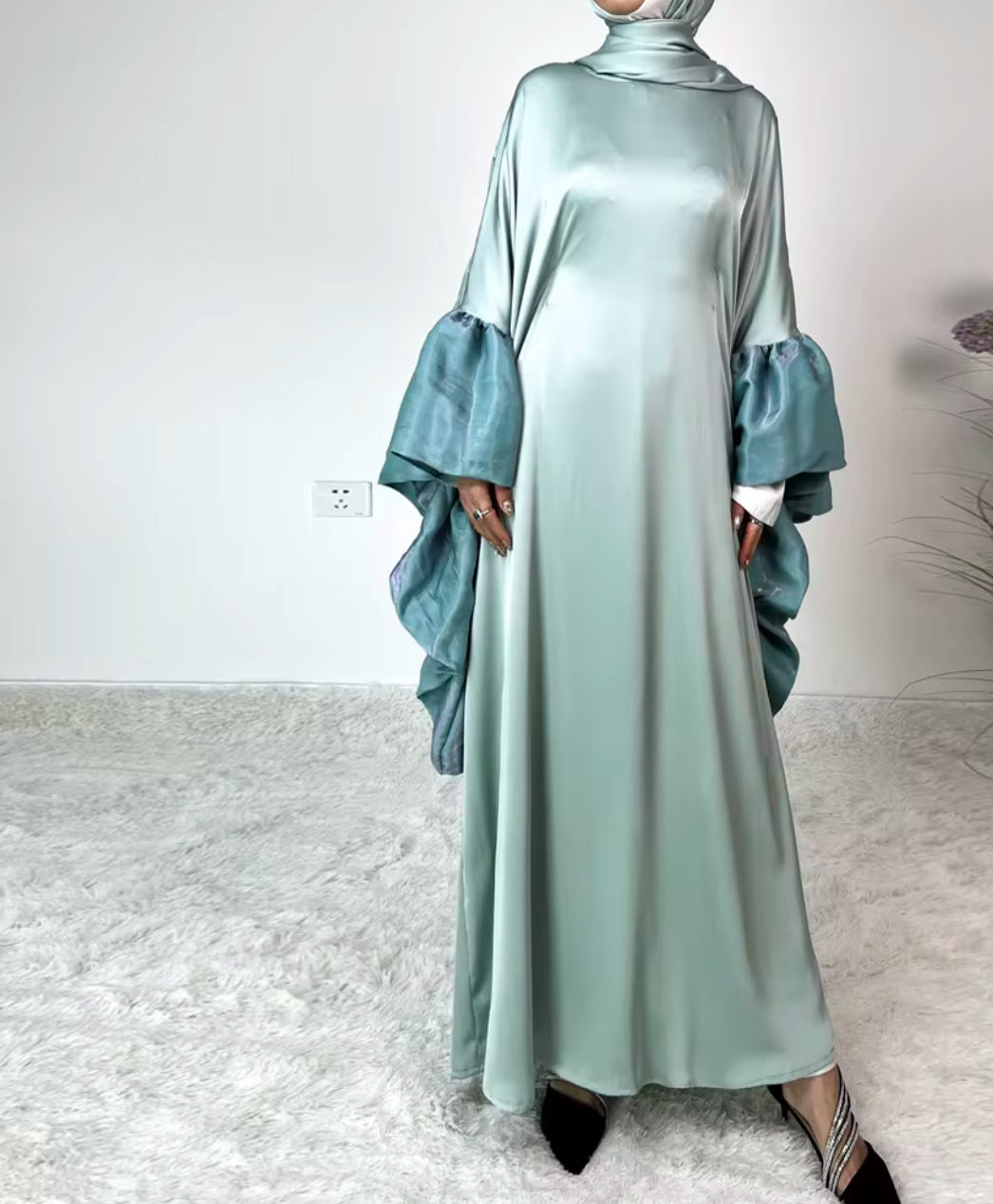 2025 Satin Veil Turkish  Dress